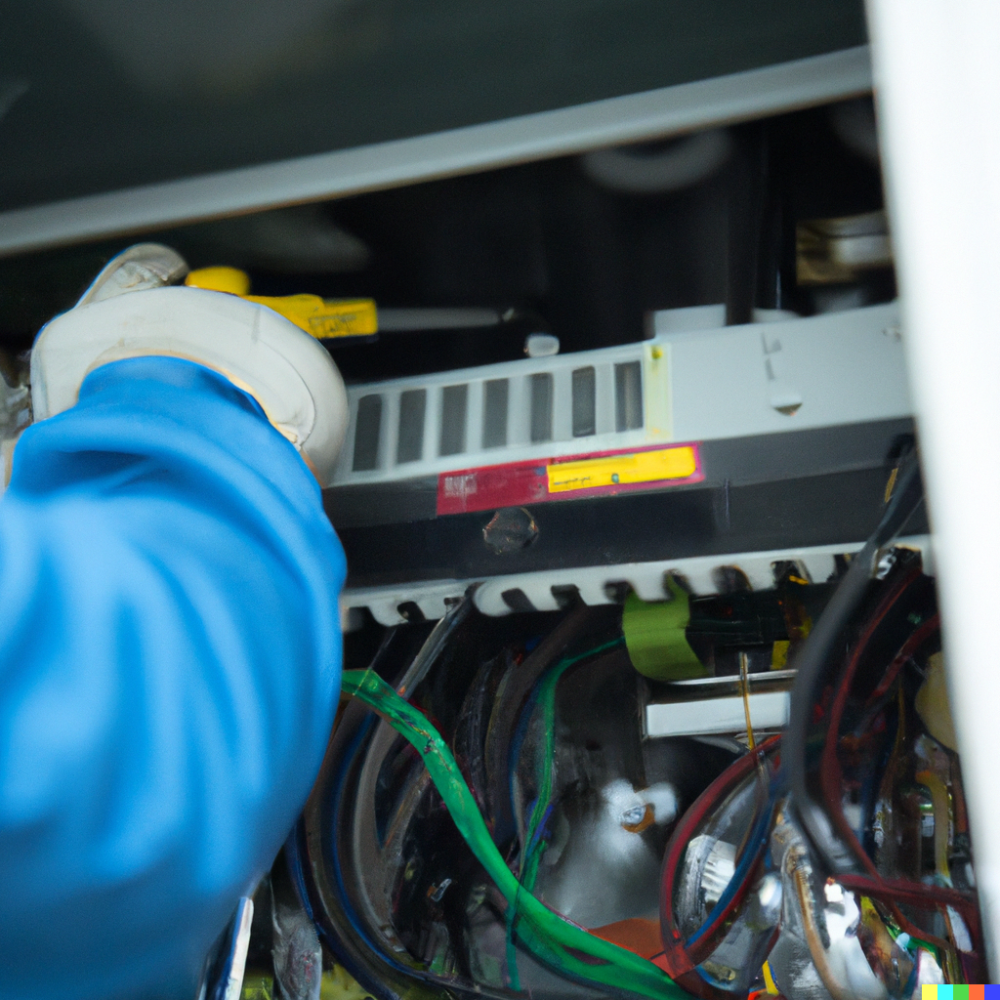 a man repairing cooling system