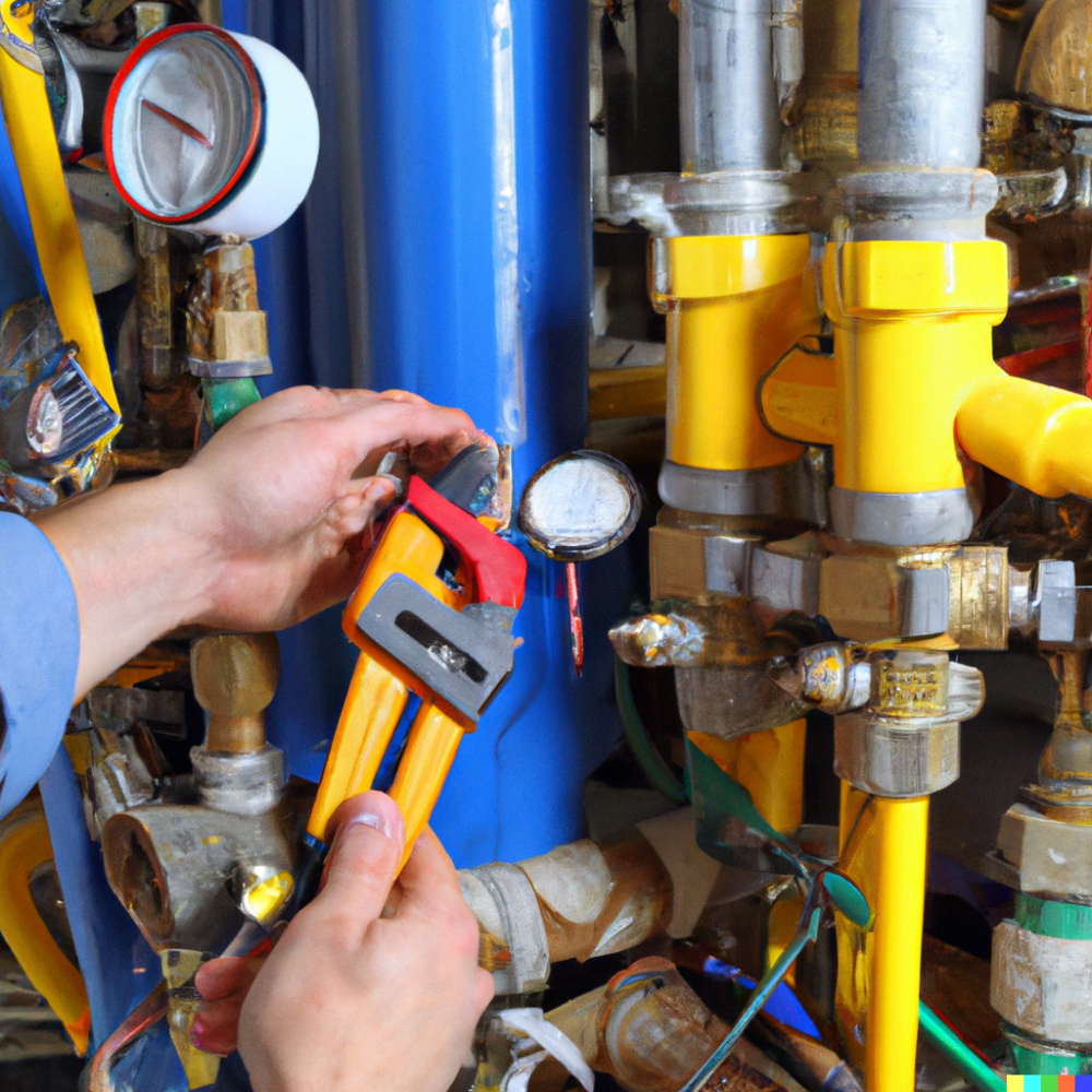 a man repairing heating system in commercial property